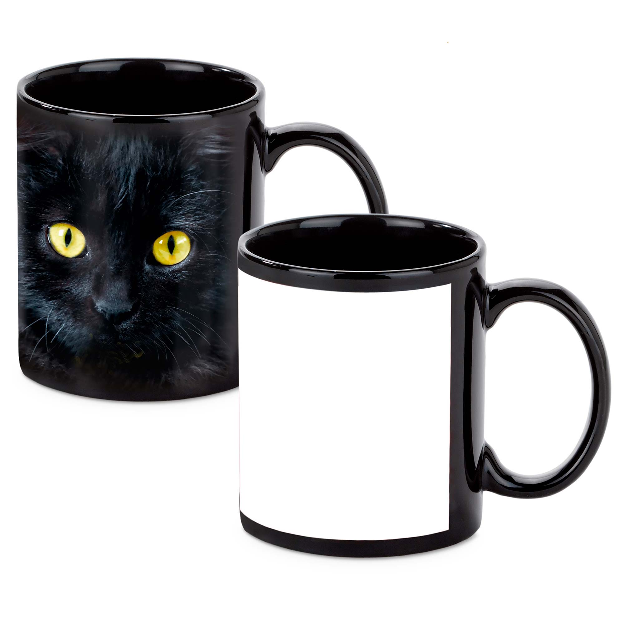 tasse schwarz druckflaeche