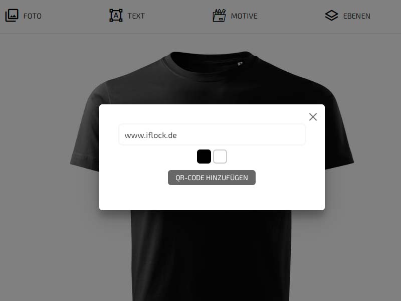 QR Code für T Shirt Generator