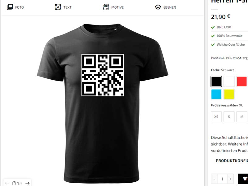 qr code auf T Shirt qr-code generator